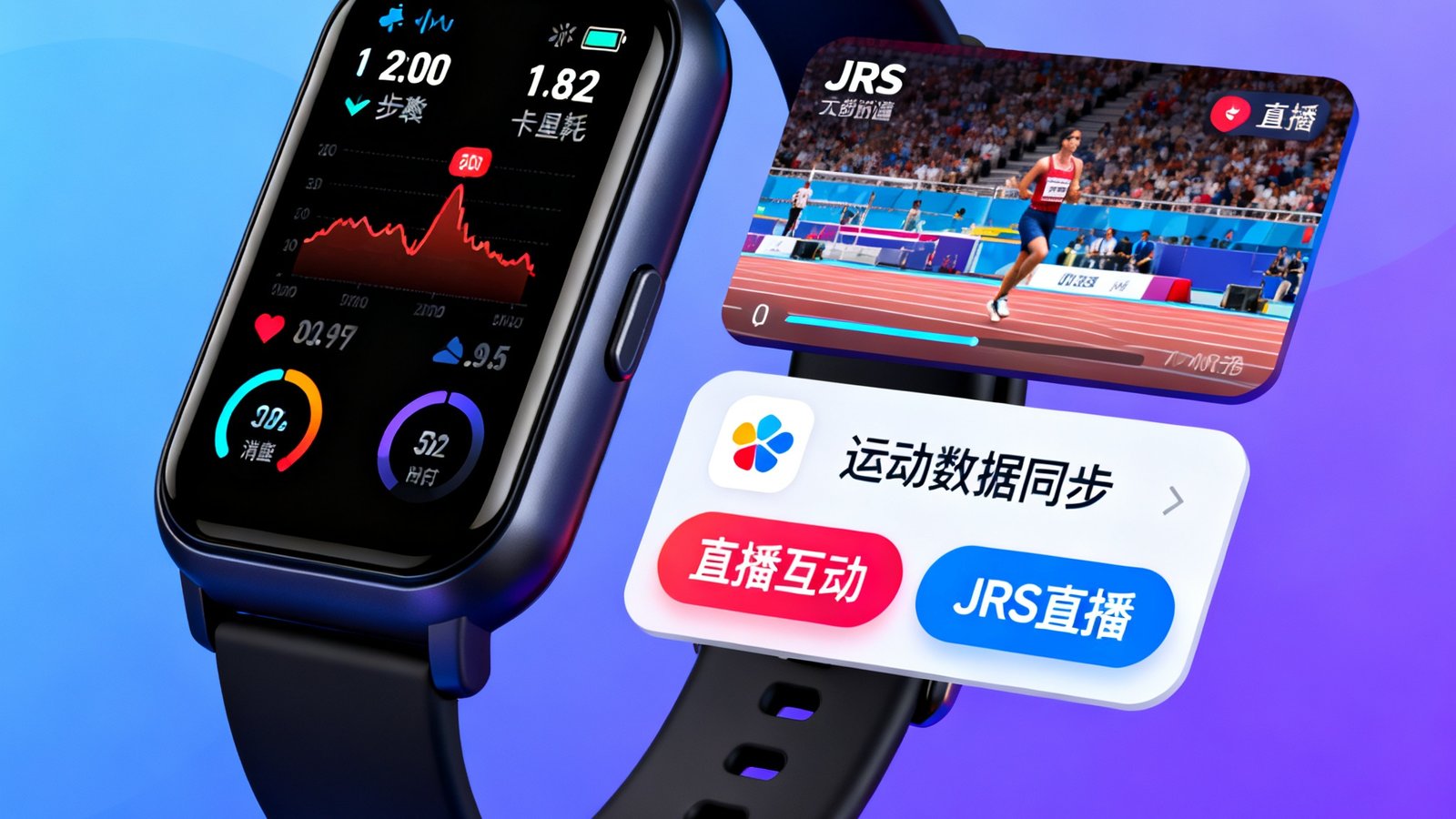 智能运动手环与JRS直播联动界面概念图
